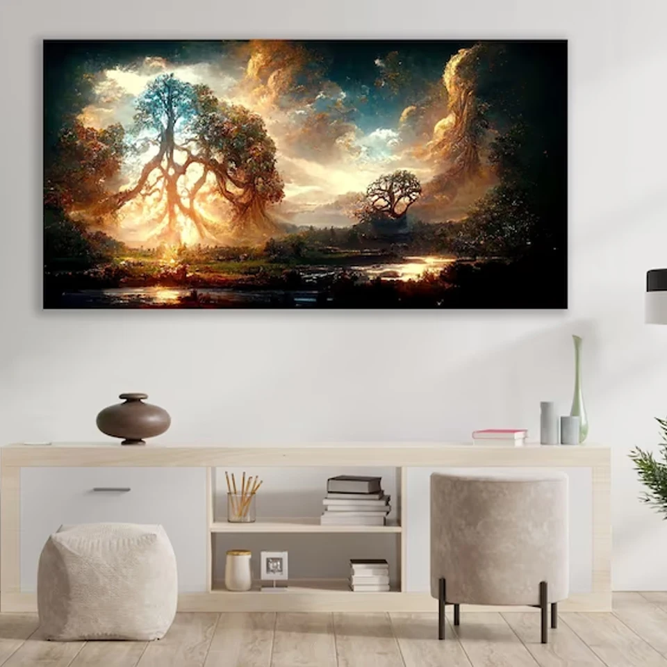 Huge Tree of Life Diy Diamond Painting Kits Diamond Art Full Drill Mosaic Yggdrasil Abstract Tree Norse Mythology Home Decor