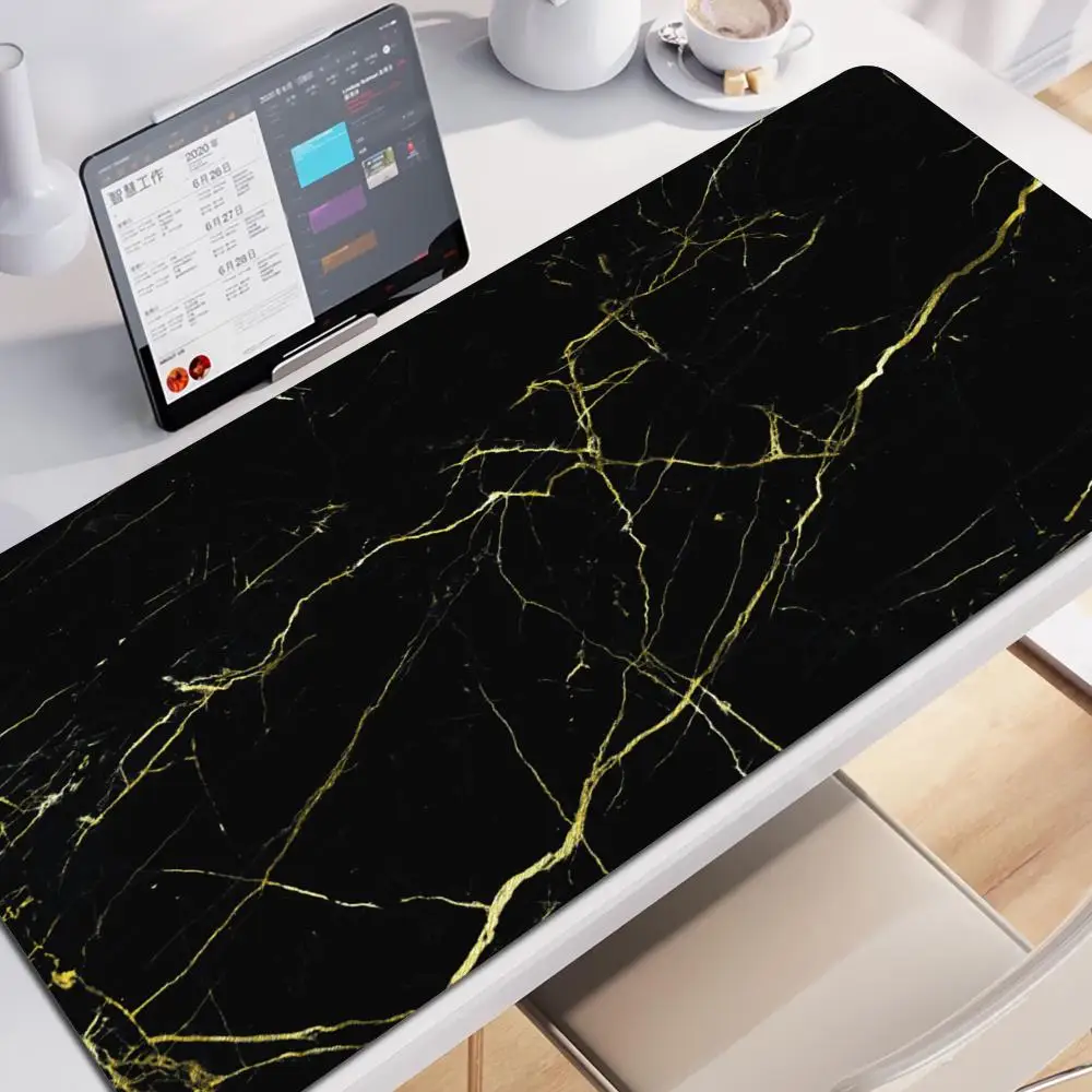 

100×50cm Black Gray Marble Pattern Large Mouse Pad Gamer Computer Keyboard Non-Slip Rubber Table Mat Gaming Laptop Desk Accessor