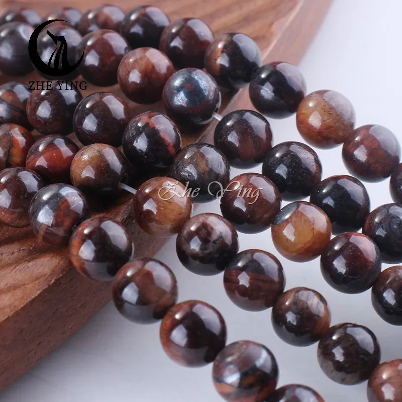 Natural Stone Beads Red tiger eye level 3 beads Tiger Eye Amethyst  Gemstone Bead for Jewelry Making Bracelet Necklace 6/8/10mm