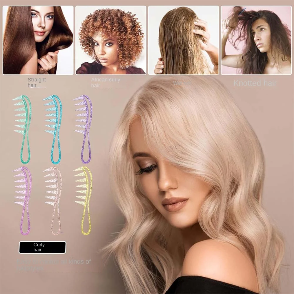 Candy Color Wide Tooth Comb Anti Static Hairdressing Wide Tooth Hair Brush Hair Styling Tool Scalp Massage Hollow Hair Comb