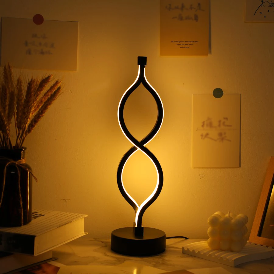 

1PC Creative Figure-eight Desk Lamp USB Three-tone Light Bedroom Desk Lamp