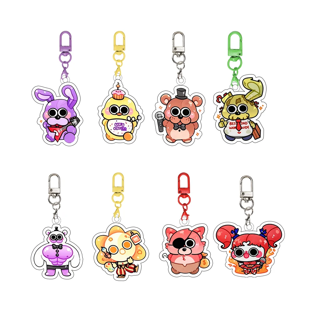 for FNAF Game Circus Baby Bonnie Sun Chica Fazbear Peripheral Acrylic Keychain Backpack Accessories Festival Gift Cute Ornament