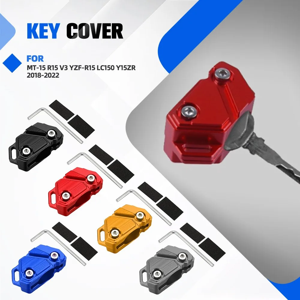 For Yamaha MT-15 R15 V3 YZF-R15 LC150 Y15ZR 2018-2022 Motorcycle Accessories CNC Key Cover Cap Creative Products Keys Case Shell