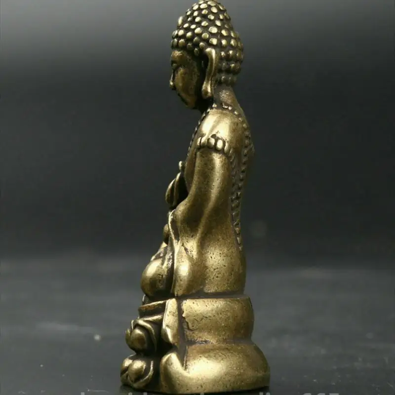 51Mm Small Curio Chinese Bronze Tantra Buddhism Menla Medicine Buddha Statue