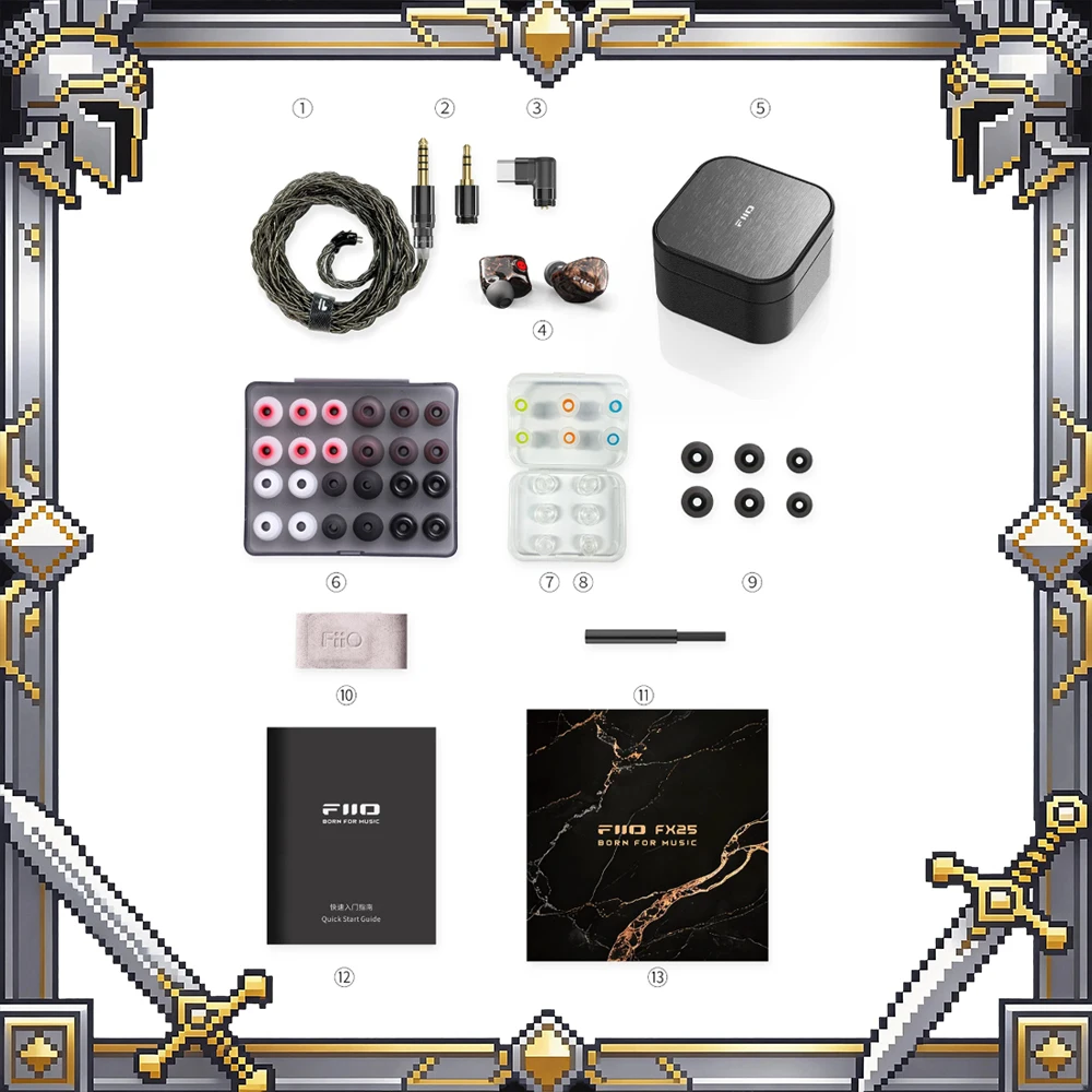 In Ear Monitor Iem - FiiO FX25 7-Driver Hybrid IEM, 1