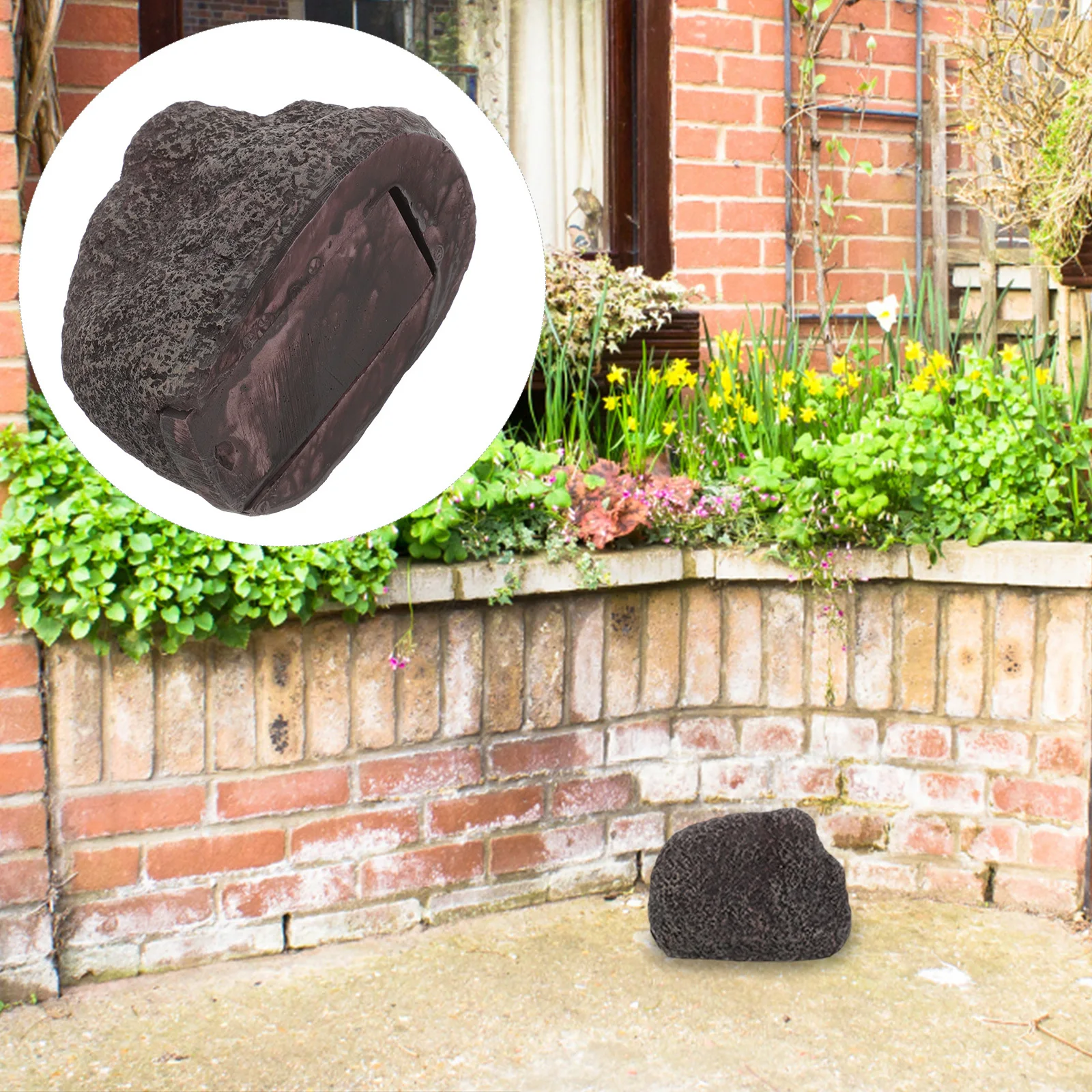 

Hider in Stone Resin Box Fake Rock Outdoor Garden Doorstep Decor Functional Hidden Key Holder for Home Security Use