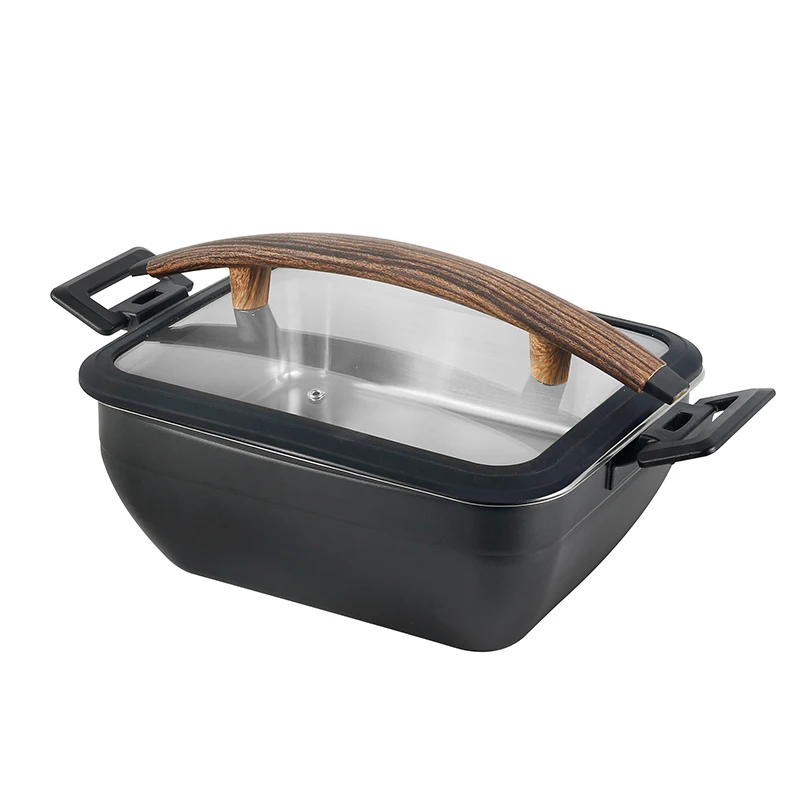 Rectangular hot pot with lid, stainless steel self-service food heater for hotels, restaurants, catering, banquets, weddings