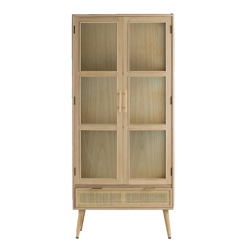 

Высокий шкаф с двумя стеклянными дверями 28,3x15,4x62,6 дюйма