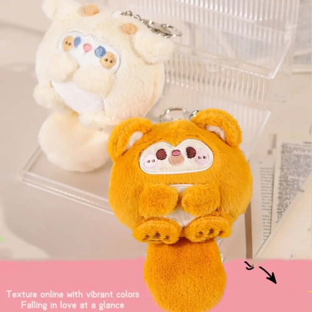 PP Cotton Plush Cat Keychain Squeaking Monkey Squeak Cat Plush Keyring Cartoon Korean Style Plush Panda Doll Pendant Lady Girls