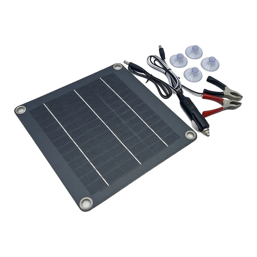 10W12V Monocrystalline Portable Solar Panel Trickle Charger For Various Vehicles Cars Motorcycles And For Rvs Trickle Charger