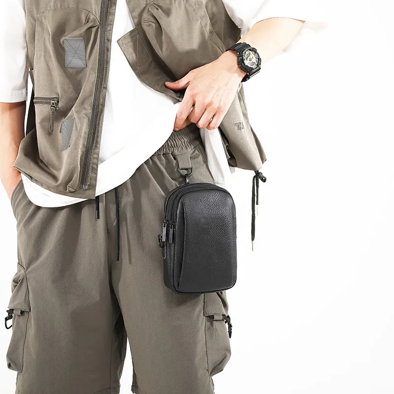 

Модная многофункциональная мужская нагрудная сумка из натуральной кожи, сумка через плечо, поясная сумка из воловьей кожи, сумка для телефона riñonera Xo색