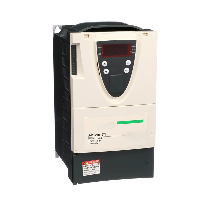 

Original Sch-neider ATV71HU15N4Z Frequency Variable speed drive ATV71 1.5kW 2HP 380 to 480V 43dB without graphic terminal