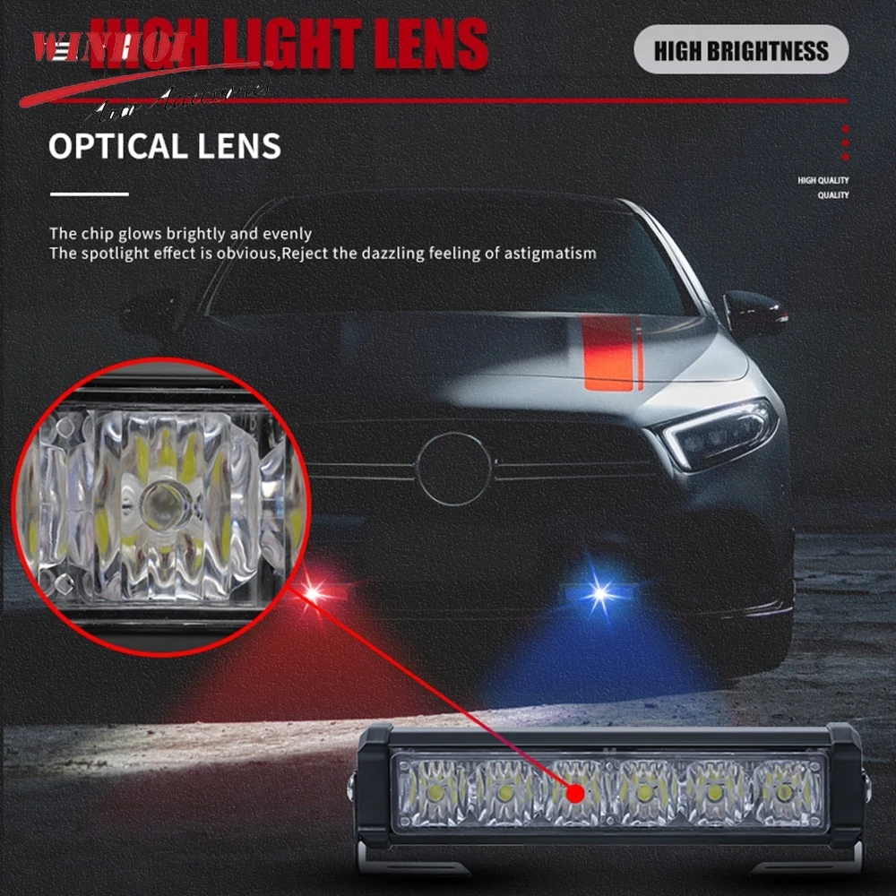 2*6 LED Police Strobe Lights Wireless Remote Car Grill Warning Emergency Lamp Auto Stroboscope Flashing Beacom Car Accessories