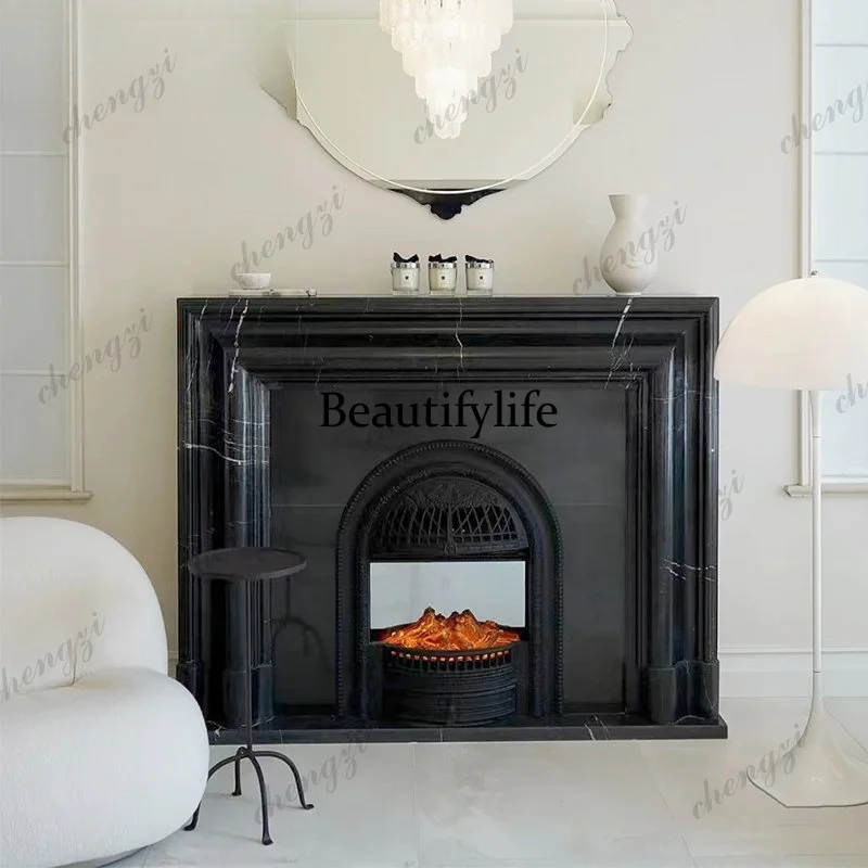 Marble fireplace, stone carving, French, European, American villa living room decoration fireplace