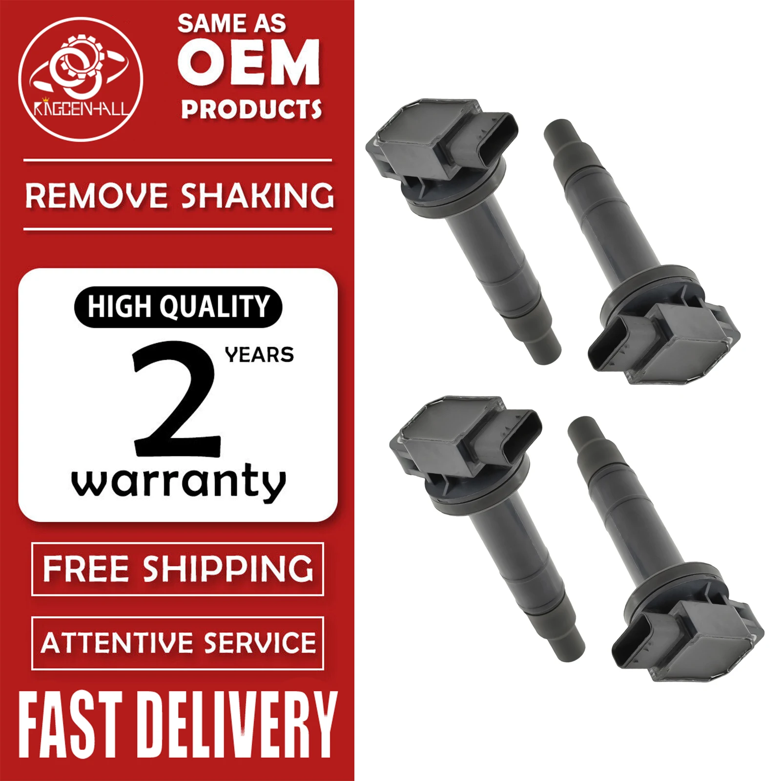 

4PCS Professional Ignition Coil Compatible With Toyota Highlander Lexus NX300h ES350 GS450h 2007-2016 90919-02240 90919-02244