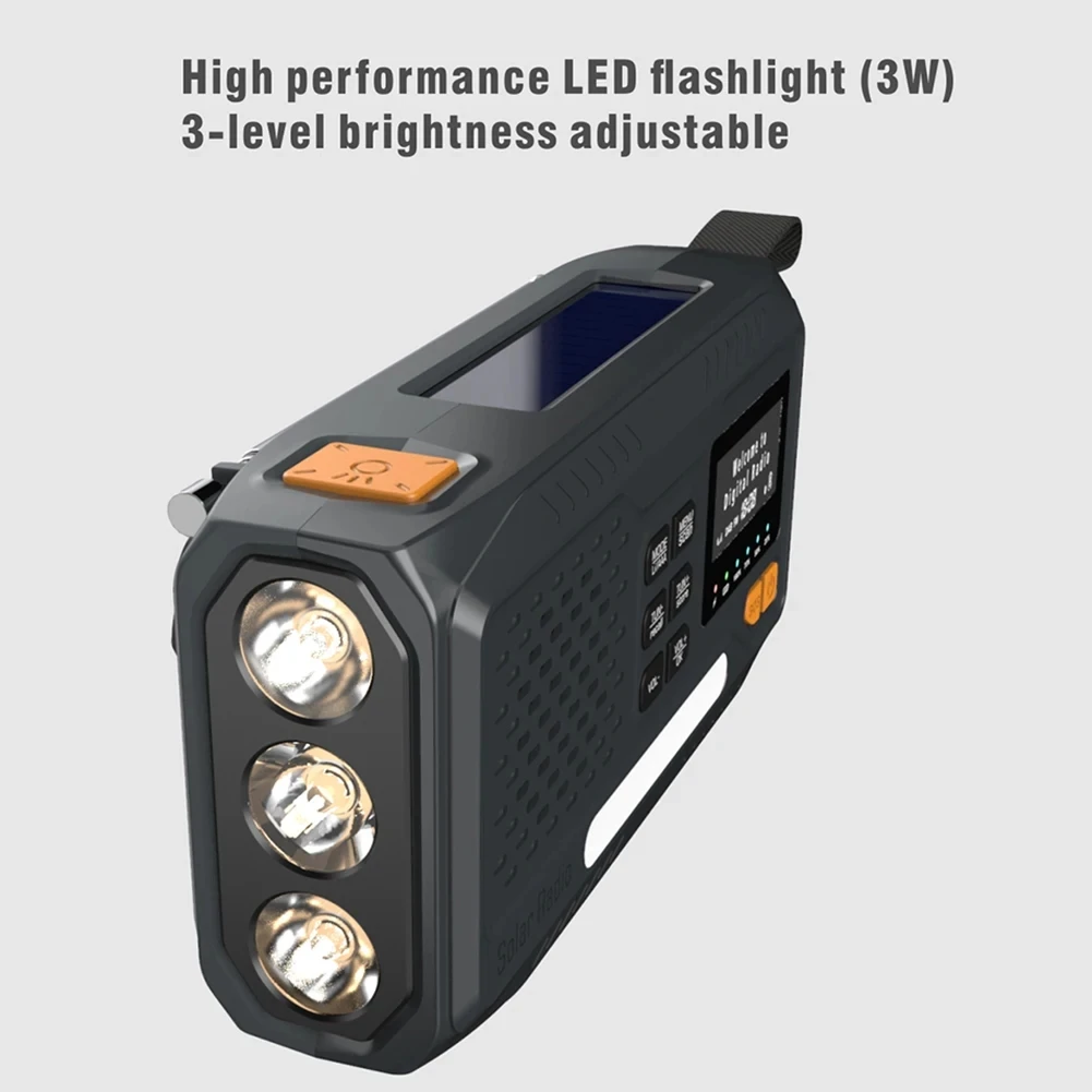 POP-lSolar Hand Crank Emergency Radio 4 Ways Powered for DAB/FM/Bluetooth-Compatible Radio Reading Lamp 3.5mm Headphone