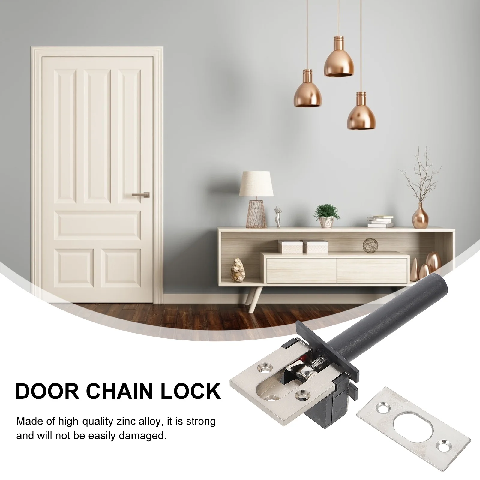 

1Set Invisible Door Chain Lock Zinc Alloy Concealed Safety Anti-Theft Lock Bolt Latch for Hotel Gate Door Security