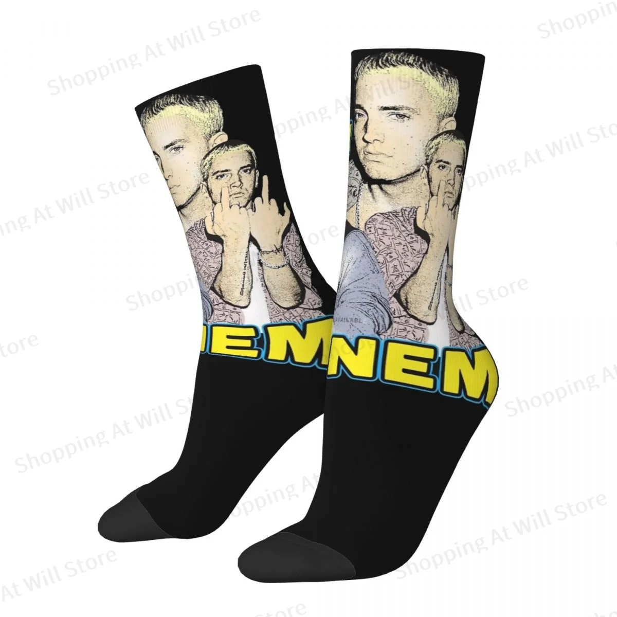 Famous Rapper Eminem 2024 Men Women Happy Socks Outdoor Novelty Spring Summer Autumn Winter Stockings Gift