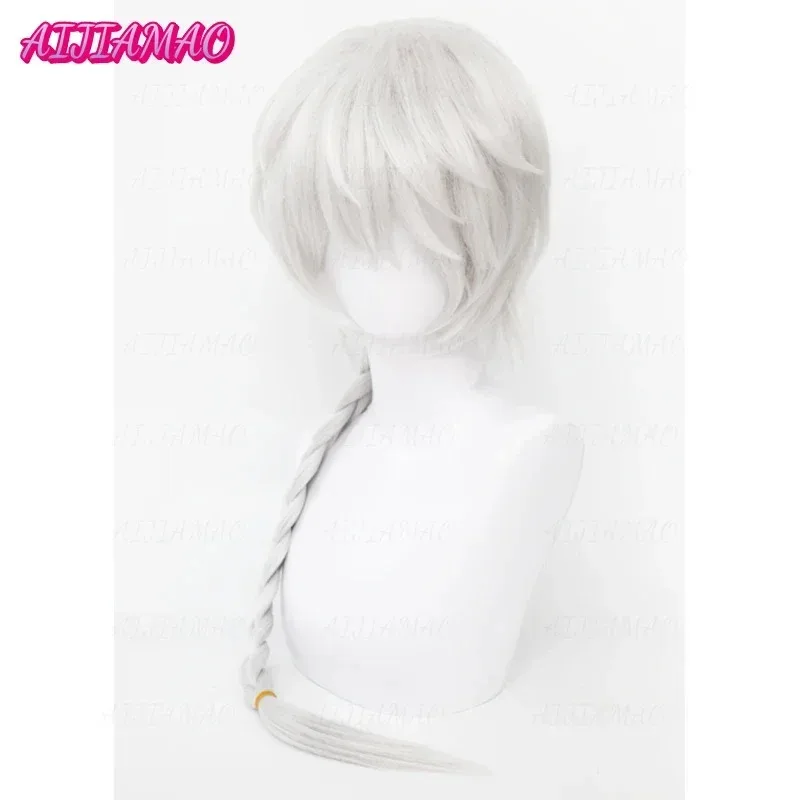 

25COSВысокое качество Николай Гоголь Косплей Парик Аниме Бунго Бродячие Собаки Сезон 4, Длинная Белая Коса, Термостойкие Синтетические Парики + Парик