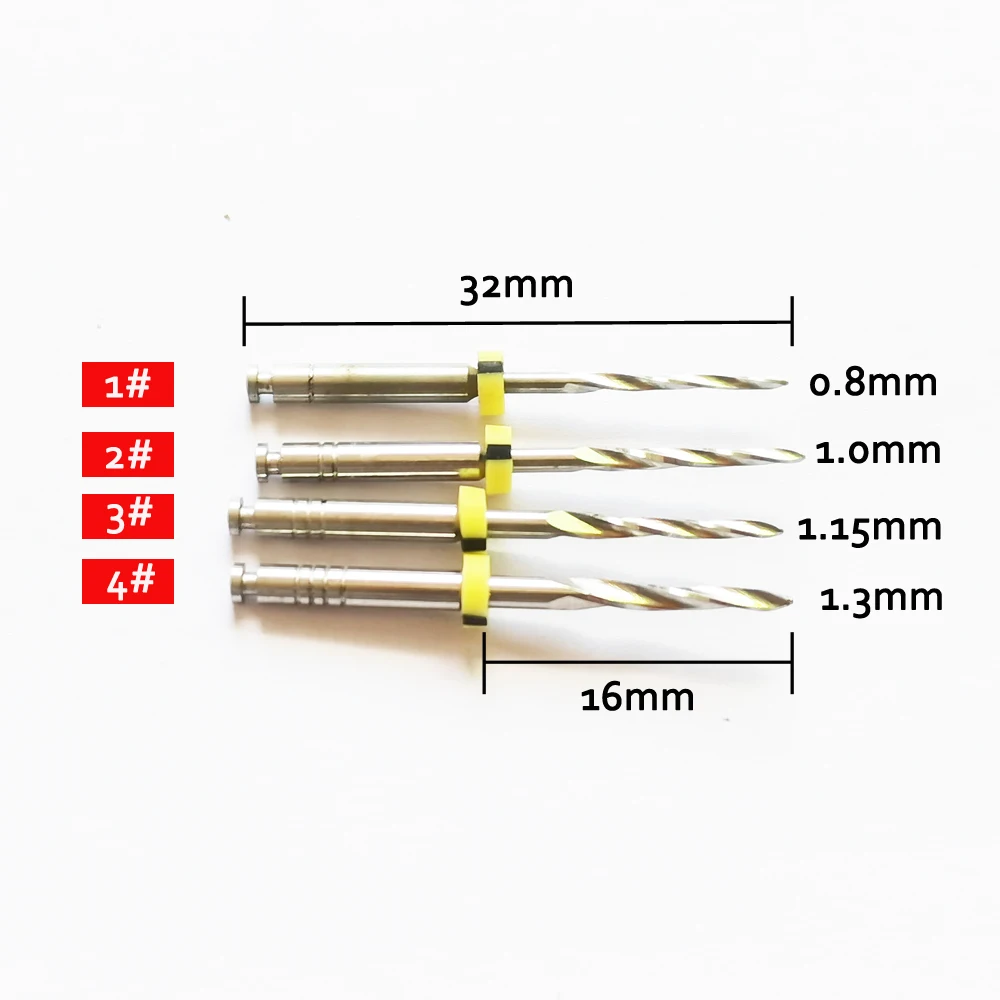 4 PCS/Pack Dental Drills For Fiber Post 1-4# Length 32mm Can Be Sterilled