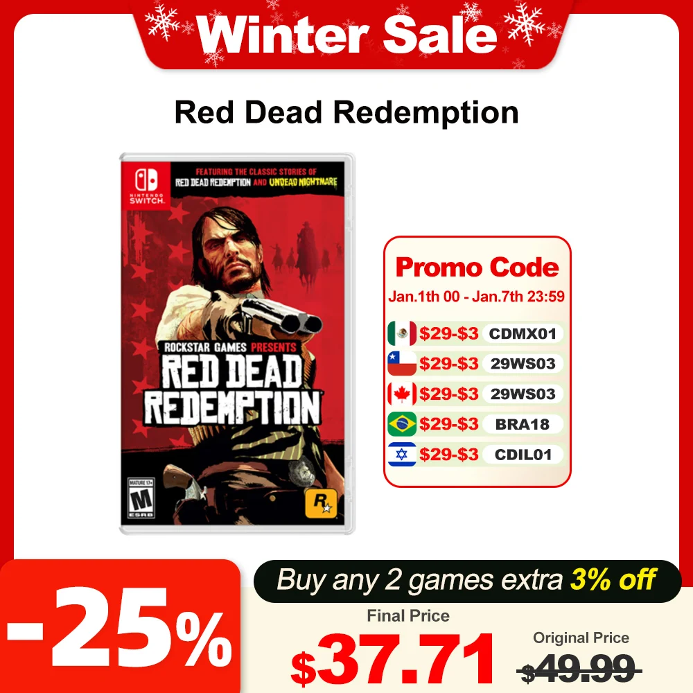 Red Dead Redemption Nintendo Switch Game Deals 100% Original Physical Game Card Action Genre 1 Player for Switch Game Console