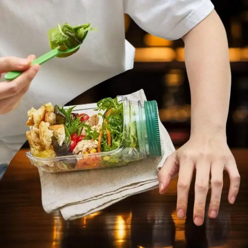 Compact 1/2/3Pcs Breakfast Cups with Bento Box, Fresh Fruit and Salad Storage