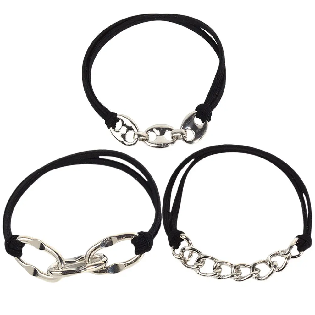 

3Pcs Hair Accessories Wrist Bracelets Elastic Hair Ties Simple Classic Color Ponytail Holders for Women Sports Yoga