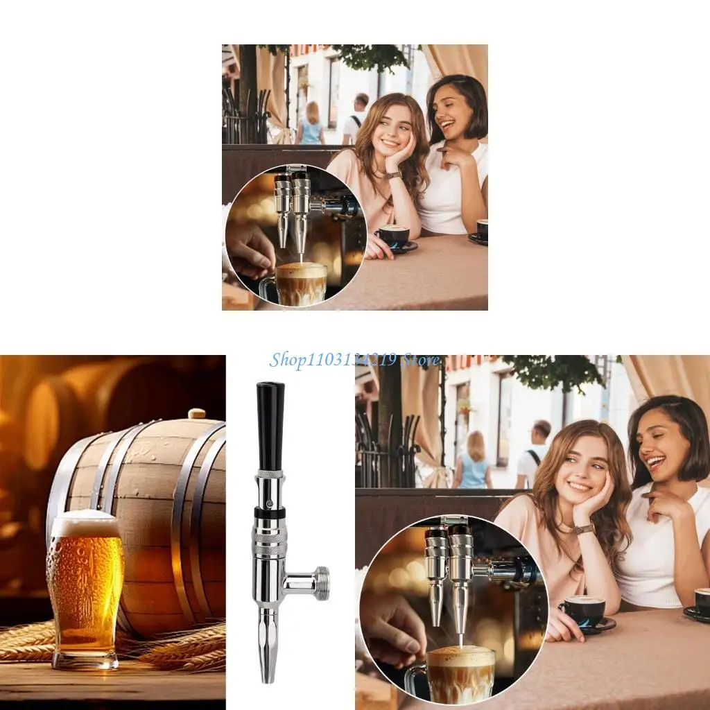 

N5KC Corrosions Resistant Stout Beer Faucet Stainless Steel Nitrogen Coffee Tap Portable Coffee Dispenser Brewing Equipment