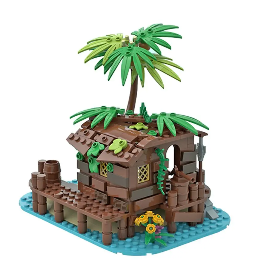 MOC Pirates Shed Barracuda Bay for 21322 49016 Beach Hut Building Blocks Assemble Brick Parts Kid STEM Toy DIY Collectible Gift