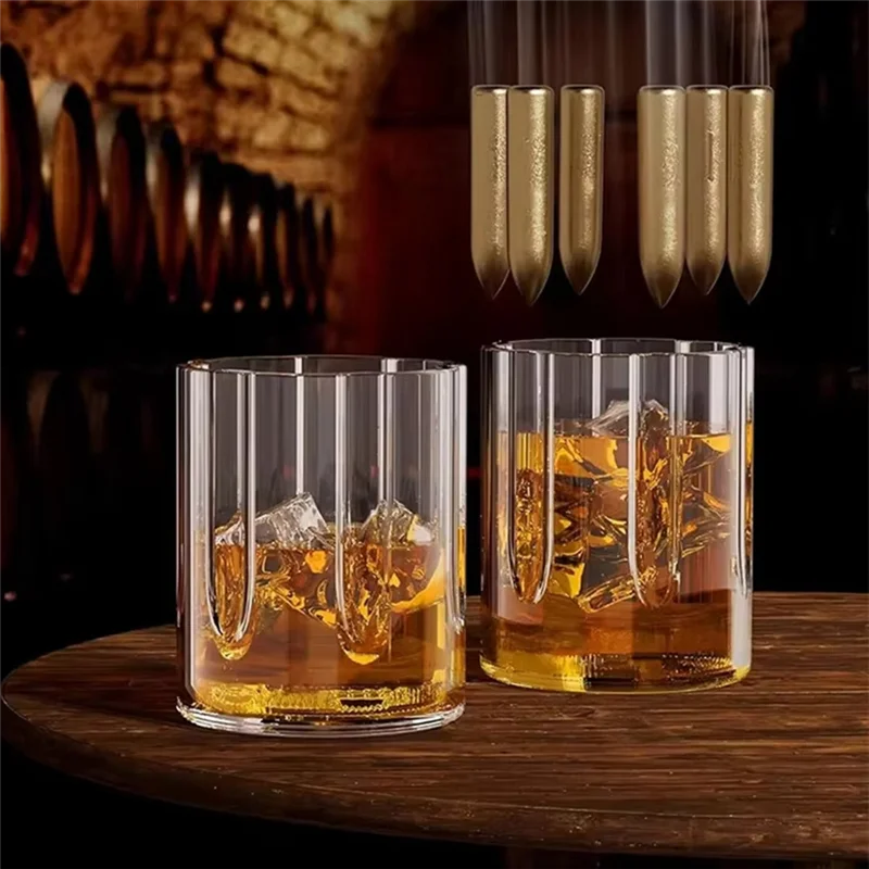 ABKP-Regali da uomo Decanter in vetro squisito Set di bicchieri da whisky Dispenser di vino Bar Contenitore per bere Bottiglia di vetro