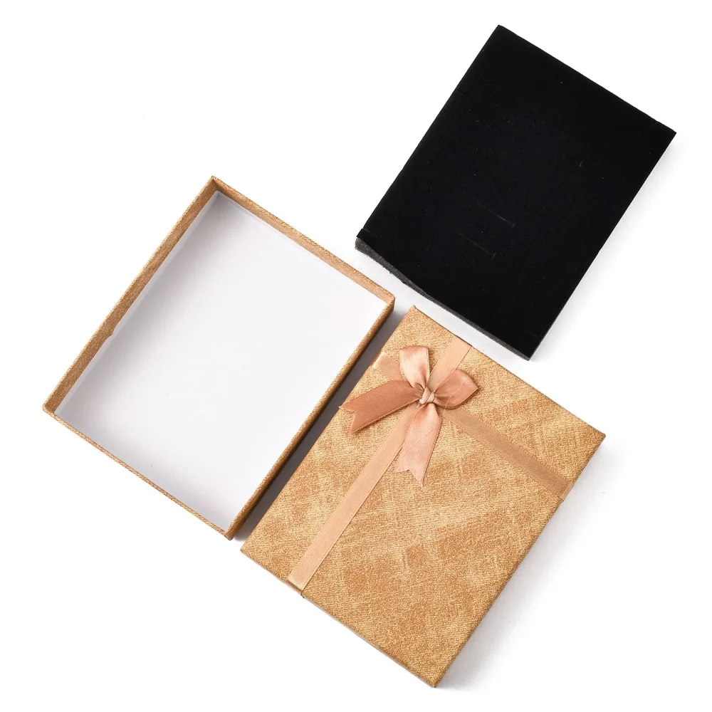 10pcs 16x12.5x3.6cm Rectangle Cardboard Jewelry Gifts Boxes Jewelry Packaging Display Box with Sponge Pad Inside