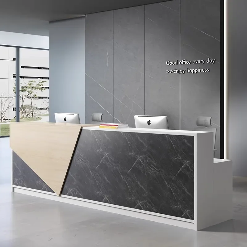for E0 Environmental Protection Company Front Desk Creative Simple Modern Office Reception Service Cashier Bar Welcome