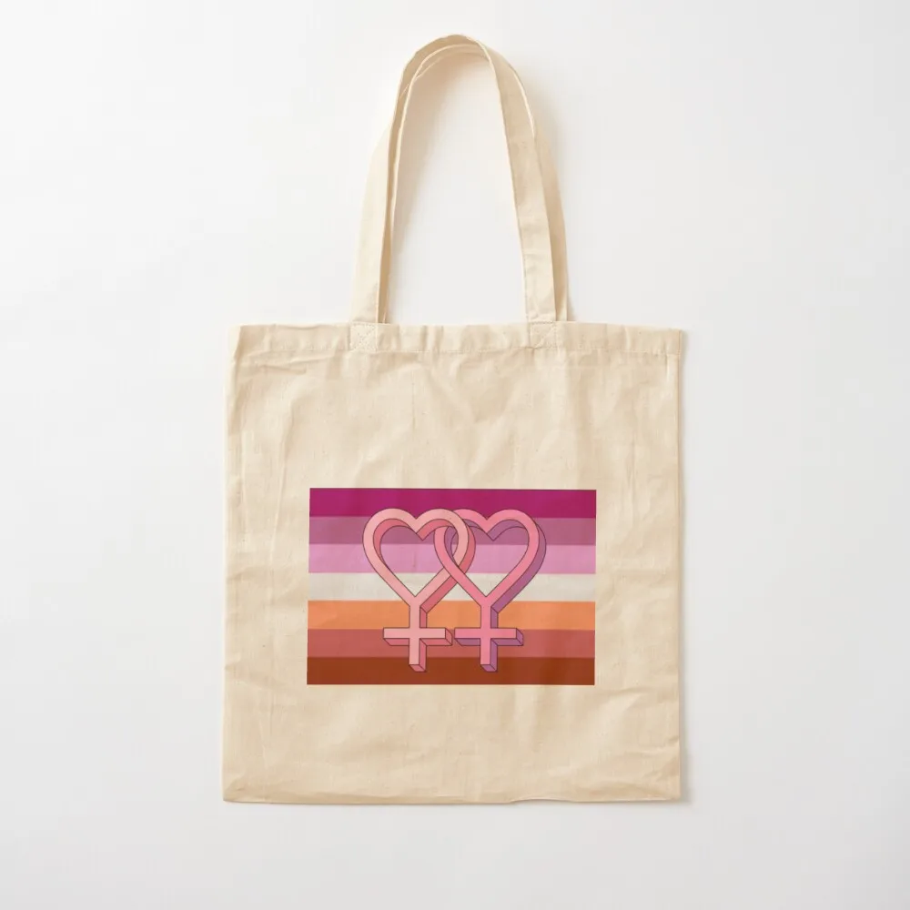 Lesbian Flag Tote Bag Women's beach bags shopping bag logo shopper bag women canvas Women's handbag