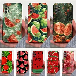 Summer Red Watermelon Phone Case For Samsung S25,S24,S23,S22,S20,S21,S10,Ultra,Plus,Lite,FE,Soft Silicone Black Cover
