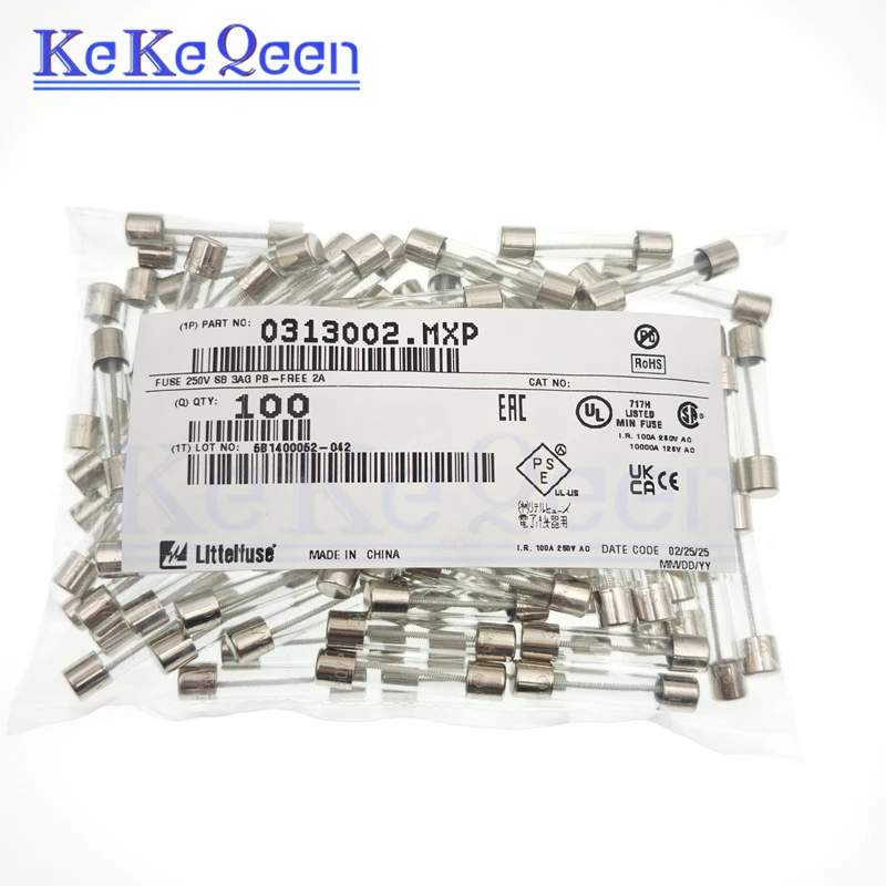 10PCS 6*32MM Slow Blow Glass Fuses Insurance Tube 6*32 313 FUSE 6x32mm T1A T2A T3A T6.3A T8A T10A T15A T20A 250V 0313