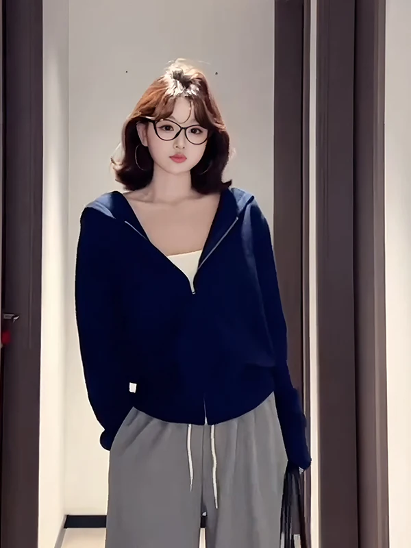 التخسيس ort قلنسوة بسحاب سترة Jaet المرأة عادية الخصر مقصوص ملابس خارجية سترة Sle الخريف الربيع Faion #3