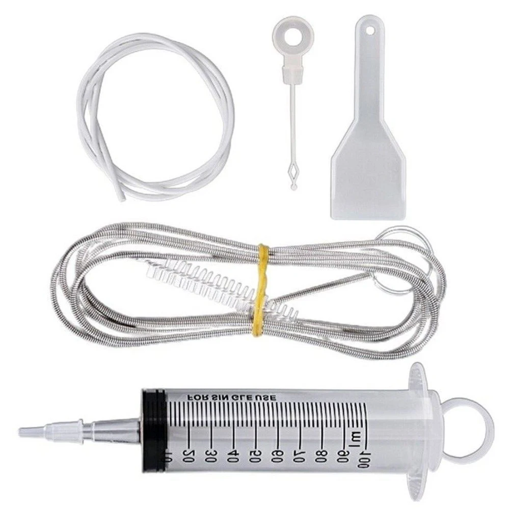 5 pz Kit di Draga per Frigo Flessibile Frigorifero Scrub Spazzola Riutilizzabile Pulito Scarico Uscita Strumento di Drago Pulizia Siringa Pala