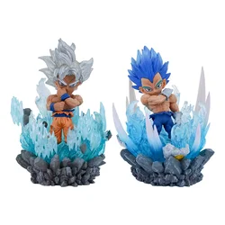 Anime Dragon Ball Goku Super Saiyan Vegeta Q Version Can Light Up Anime Figure Luminous Model Decoration Toys Birthday Gift