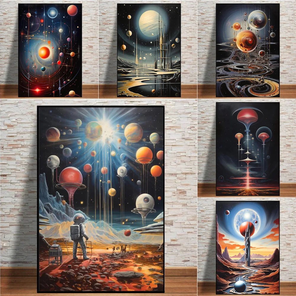 

Abstract Alien Architecture Canvas Painting Modern Wall Art Print Poster For Living Room Aesthetics Wall Home Decor Gifts