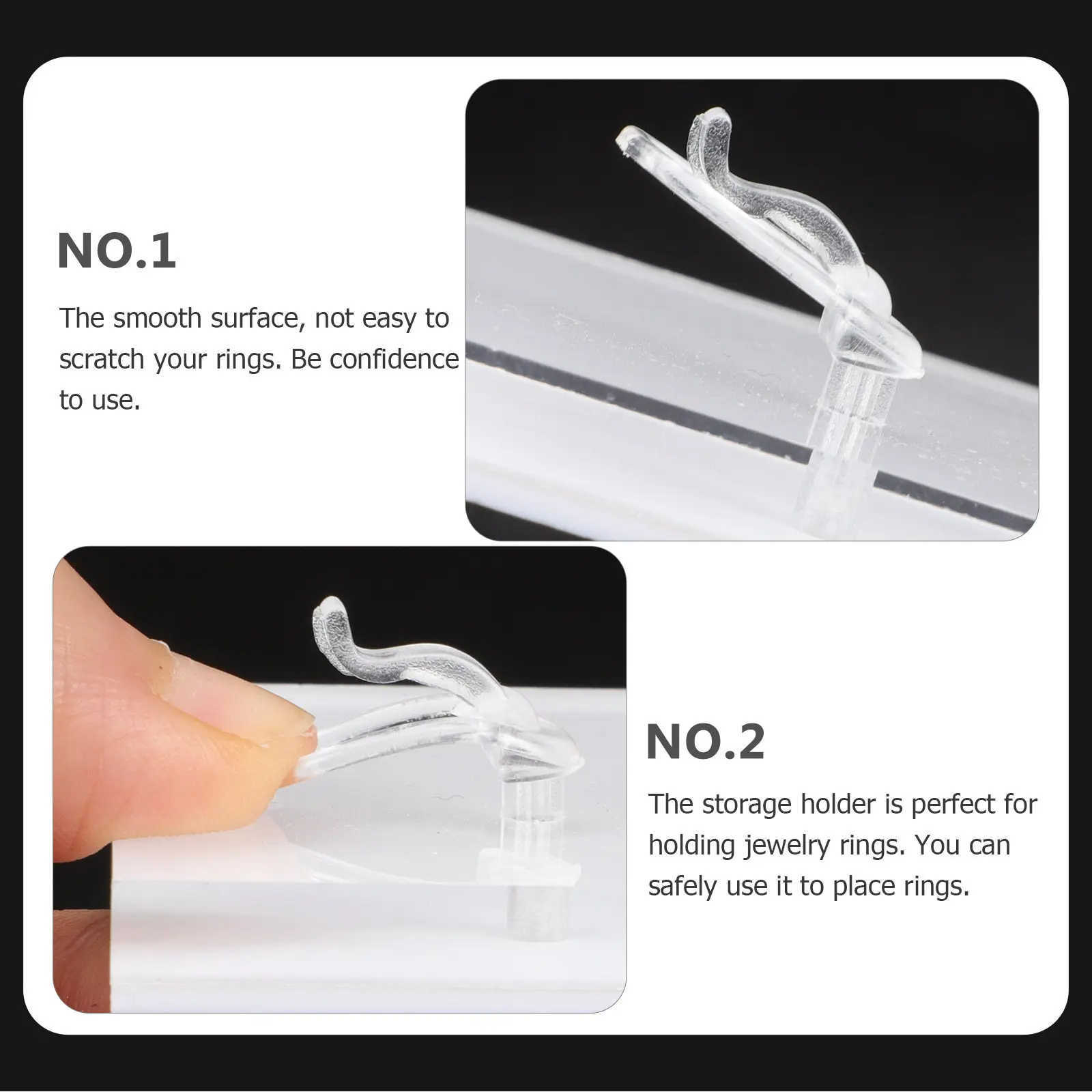 

Набор из 2 акриловых подставок для колец: держатели для ювелирных изделий, надежное хранение, устойчивая к царапинам поверхность, идеально для магазина и дома