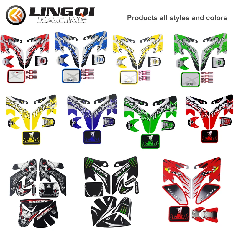 For CRF50 Body Kit Motorcycle Sticker Decal Graphics Fairing Universal  Dirt Pit Bike Motocross