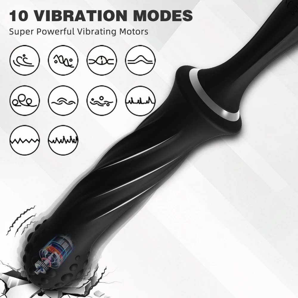 Handheld Dildo Vibrator Powerful G-spot Stimulator Butt Plug Clitoral Massager Vibrating Anal Plug Adult Sex Toys for Couple view 2