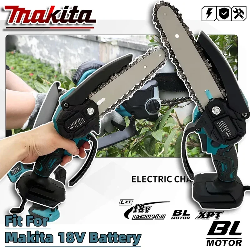 

Электрическая цепная пила Makita 6 дюймов для распиловки древесины, ручная портативная садовая пила для обрезки деревьев, электроинструмент