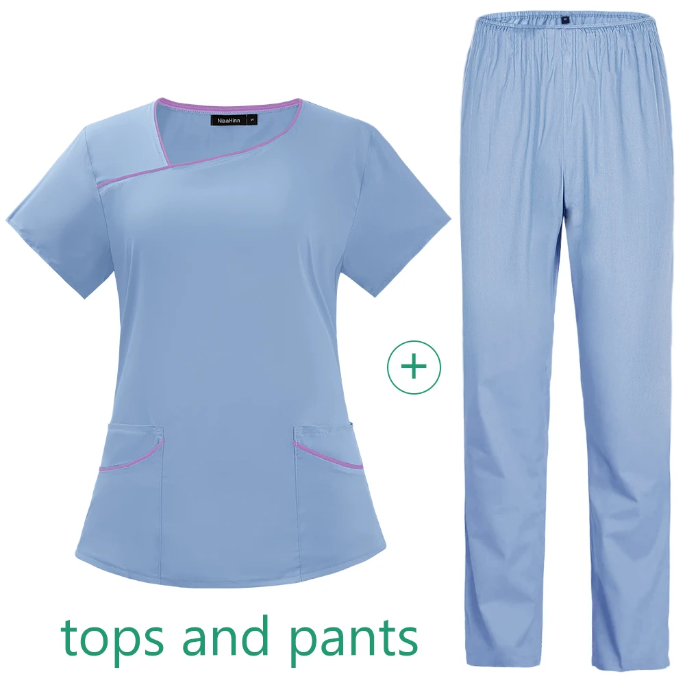 Uniformes de Enfermería de Color sólido para mujer, ropa de trabajo de médico de Hospital, trajes elásticos para clínica de mascotas, ropa de trabajo de enfermera