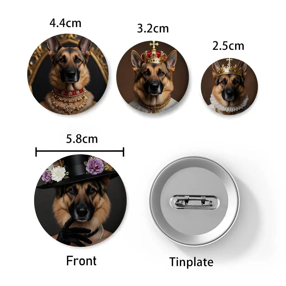 الراعي الألماني الكلب لطيف راهبة شارات مستديرة رائعة شارة دبابيس دبابيس الإبداعية للملابس قبعة ظهره هدية الملحقات #6