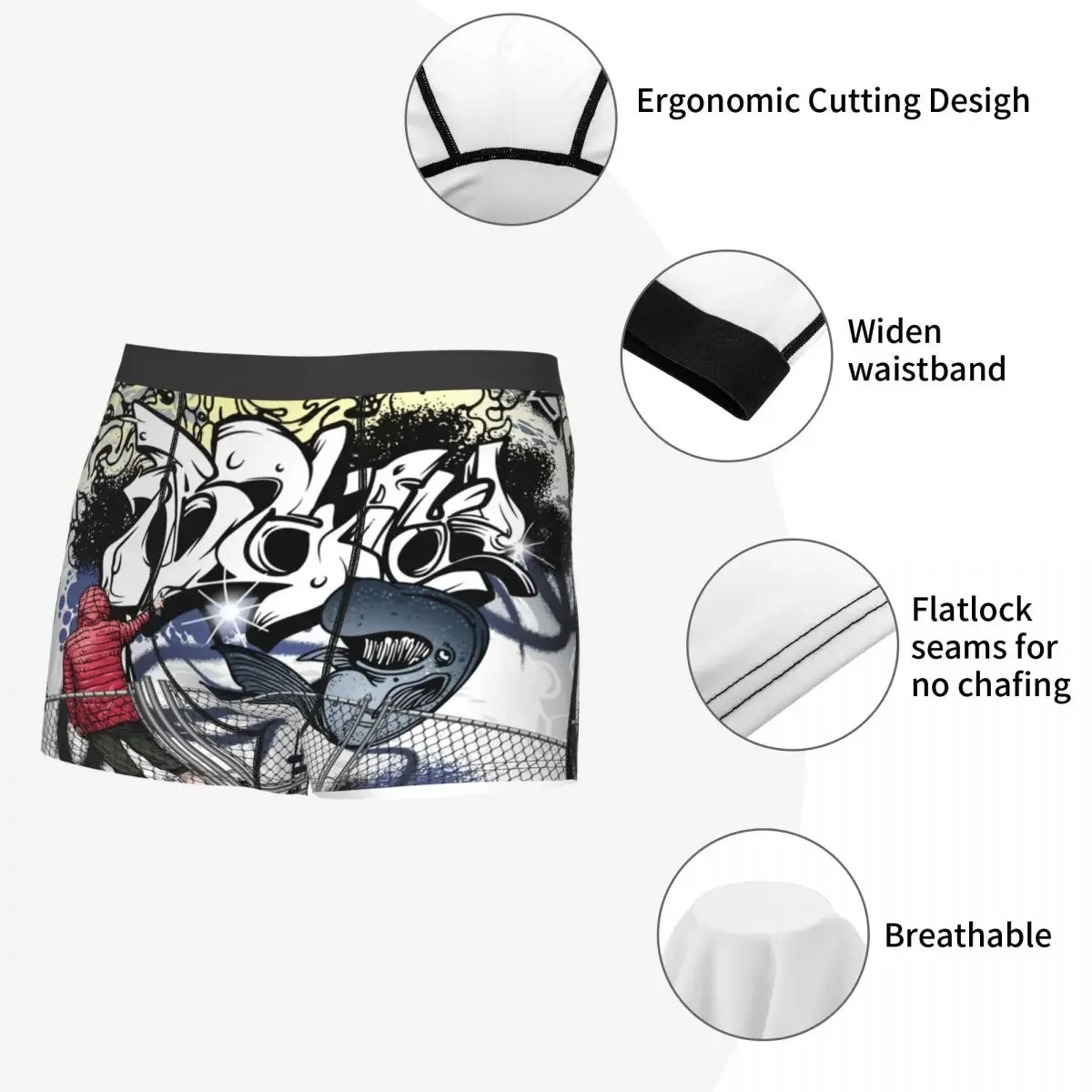 Pantaloncini Boxer personalizzati Graffiti Street Art per Homme mutandine intimo stampate in 3D Sexy slip mutande traspiranti