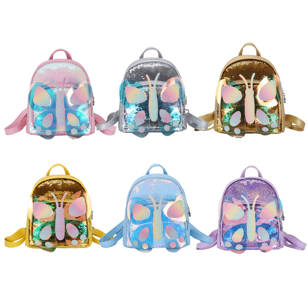 

Design Childrens Sequin Backpack Spacious Inner Room Fashionable Shoulder Bag for Summer Camp Concerts Sports