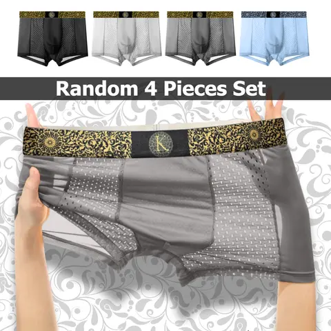 4pcs Men Underwear Boxers Pack Boxer Hombre Mens Traning Sexy Underpants Teenagers Boys Boxershorts Men Sports Comfy Men Boxers