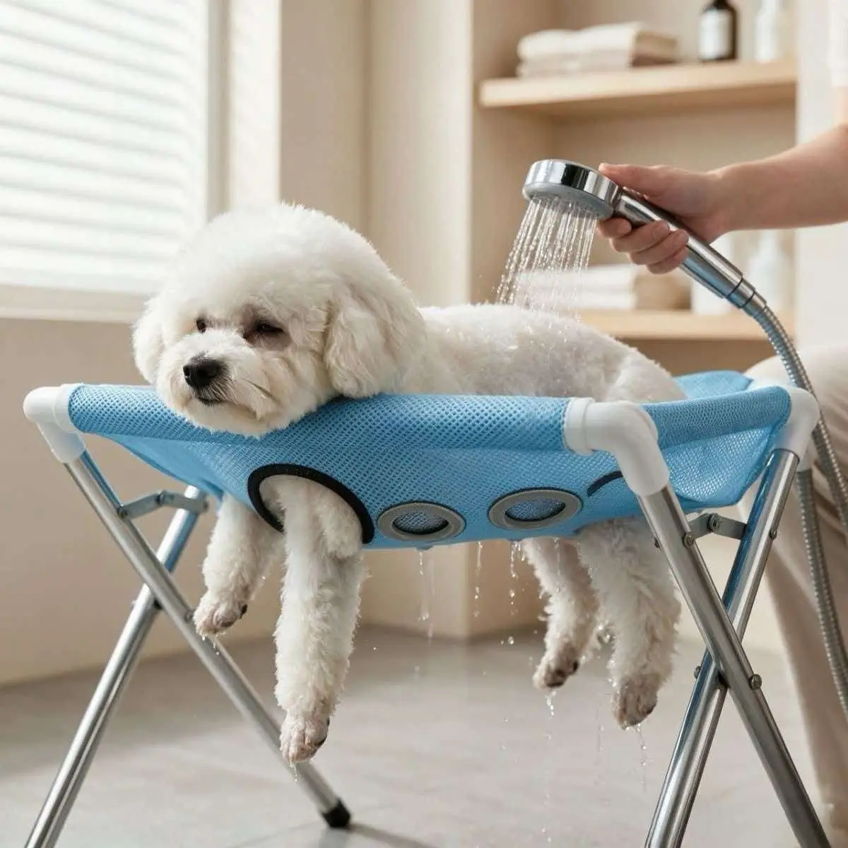 New Cat and Dog Bathing Stand: For Nail Trimming and Grooming, Breathable, Foldable – The Ultimate Bathing Aid for Small Pets