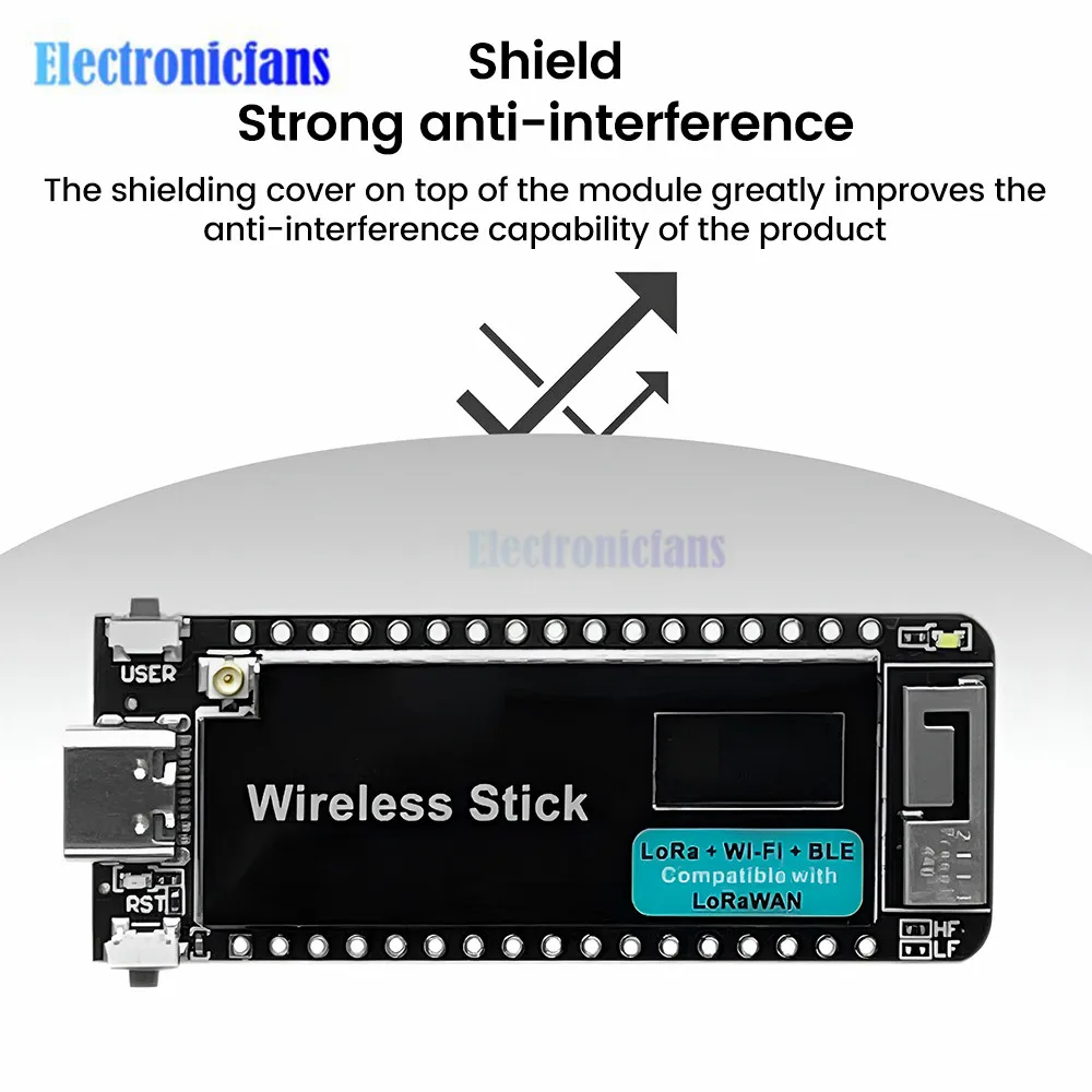 Imagem -02 - Placa de Desenvolvimento sem Fio v3 433510mhz 863-928mhz Lora Wifi Bluetooth Tela Oled de 049 Tipo-c